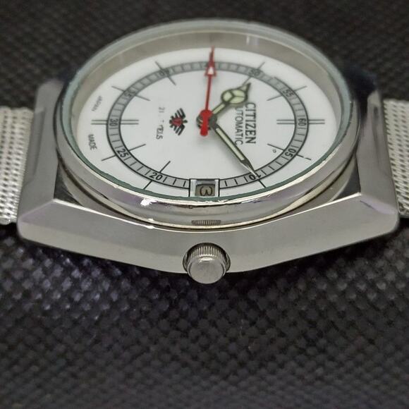 Vintage 1972 Citizen Automatic Mens Silver Watch W/daydate & White accents - Picture 9 of 12